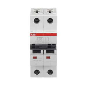 ABB ST202M-D13 2-Pole Miniature Circuit Breaker, 13A, D-Curve, UL1077 Certified - High Inrush Current Tolerance & 10kA Breaking Capacity for Versatile Applications ABB ST202M-D13 2-Pole Miniature Circuit Breaker, 13A, D-Curve, UL1077 Certified - High Inrush Current Tolerance & 10kA Breaking Capacity for Versatile Applications
