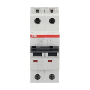 ABB ST202M-K15 2-Pole 15A Miniature Circuit Breaker - UL1077 Compliant, 10kA Breaking Capacity ABB ST202M-K15 2-Pole 15A Miniature Circuit Breaker - UL1077 Compliant, 10kA Breaking Capacity