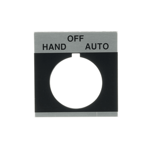 ABB CR104PXN1BP070 Nameplate HOA - Durable Legend Plate for Control Panel Labeling with "HAND-OFF-AUTO" Indication ABB CR104PXN1BP070 Nameplate HOA - Durable Legend Plate for Control Panel Labeling with "HAND-OFF-AUTO" Indication
