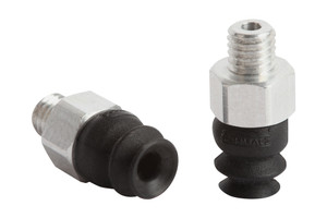 Schmalz FSGA-6-NBR-55-M5-AG Bellows suction cup (round) with optimal adaptation to uneven surfaces