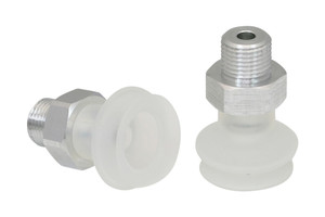 Schmalz FSGA-20-SI-55-G1/8-AG Bellows suction cup (round) with optimal adaptation to uneven surfaces