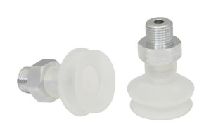 Schmalz FSGA-22-SI-55-G1/8-AG Bellows suction cup (round) with optimal adaptation to uneven surfaces