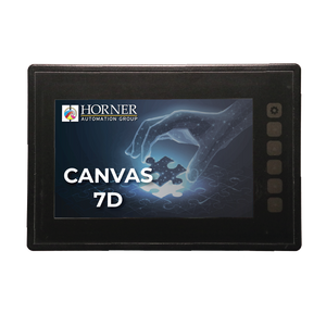 Horner Automation HE-CV-070D-04-22 Canvas 7D Controller 7, 24 DC In, 16 DC Out, 2 Analog In (mA/V), dual Ethernet and dual CAN with Display Heater