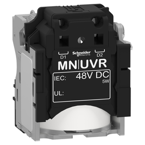 Schneider Electric LV429412 Undervoltage release MN, ComPacT NSX, rated voltage 48VDC, screwless spring terminal connections Schneider Electric LV429412 Undervoltage release MN, ComPacT NSX, rated voltage 48VDC, screwless spring terminal connections