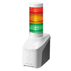 Patlite NHB6-3-RYG 60mm diameter, 3-tier Network Monitor Signal Tower with Ethernet, supports SNMP, HTTP, with Power Supply (ADP-001), Red, Amber, and Green LED modules