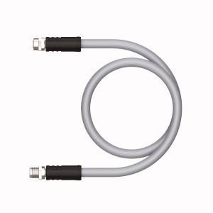 Turck RKP56PL-0.5-RSP56PL Power Cordset: 0.5m M12 Power Extension Cable, 63V, 5-Pin L-Code, Gray PVC, Sunlight & Oil Resistant, UL & CSA Flame Rated