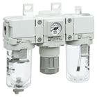 SMC AC30-N03E-3Z-D Air Combination, Air Filter + Regulator + Lubricator, 3/8" NPT, Embedded Gauge, 0.05-0.85 MPa