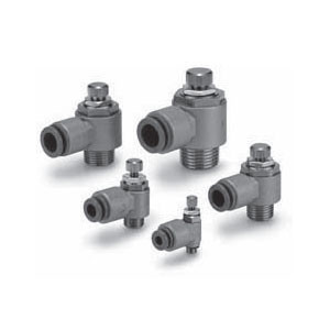 SMC AS4211-04-F10S AS Series Speed Controller With One-touch Fitting Elbow Type (Metal Body)
