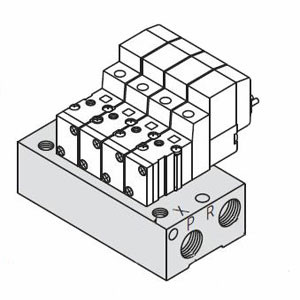 SMC SS3YJ3-20R-03 SYJ300 Series 3 Port Solenoid Valve Rubber Seal Manifold For External Pilot Type 20R