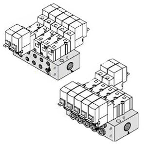 SMC SS5YJ3-46-20-N3T SYJ3000 Series 5Port Solenoid Valve Base Mounted Manifold Type 46