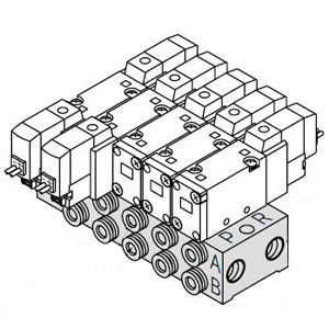 SMC SS5YJ5-43-14-C4 SYJ5000 Series 5 Port Solenoid Valve Base Mounted Manifold Type 43
