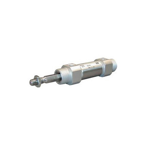 SMC - CDM2KB32-100 - CDM2KB32-100 Round Body Non-Repairable Air Cylinder - 32 mm Bore x 100 mm Stroke, Double-Acting, Basic Mount, Single Rod, M10x1.25 Rod Size, 1/8 Female BSPT