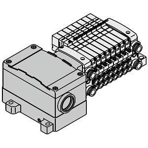 SMC VV5QC11-02N3TD0 VQC1000 Series 5 Port Solenoid Valve Base Mounted Plug-in Unit T Kit (Terminal Block Box) Manifold IP67 Compliant