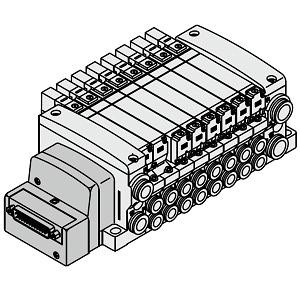 SMC VV5QC21-05N7FD2 VQC2000 Series 5 Port Solenoid Valve Base Mounted Plug-in Unit F Kit (D-sub Connector) Manifold IP40 Compliant