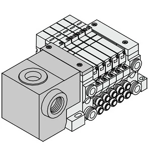 SMC VV5Q11-04N7TN-S VQ1000/2000 Series Manifold Base Mounted Plug-in Unit T Kit (VQ1000)