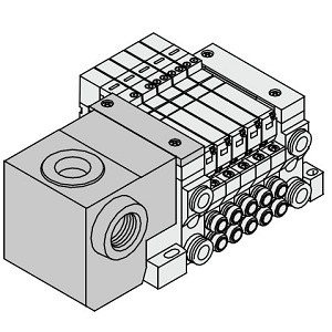 SMC VV5Q11-06N1TN-DNS VQ1000/2000 Series Manifold Base Mounted Plug-in Unit T Kit (VQ1000)
