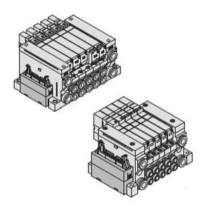 SMC VV5Q11-08C3PU1-NS VQ1000/2000 Series 5 Port Solenoid Valve Plug-In Unit Base Mounted P Flat Ribbon Cable