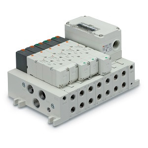 SMC VV5Q41-0903SQ-CDW VQ4000 Series 5 Port Solenoid Valve Plug-in Unit/Base Mounted S Kit (Serial Transmission Unit) Manifold