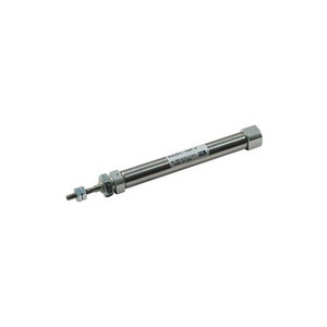 SMC - CDJ2B6-45T-B - CDJ2B6-45T-B Round Body Non-Repairable Air Cylinder - 6 mm Bore x 45 mm Stroke, Single-Acting Spring Extend, Basic Mount, Single Rod, M3x0.5 Rod Size, M5x0.8 Female ISO
