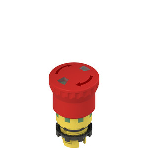 Pizzato E2 1PERF4731 Turn-to-Release Emergency Pushbutton with Green Mechanical Indicator