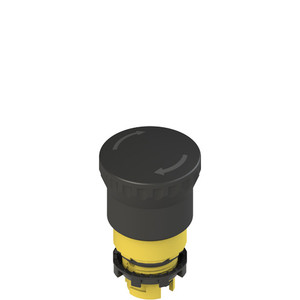 Pizzato E2 1PERZ4511 Black Mushroom Pushbutton with Turn-to-Release Mechanism