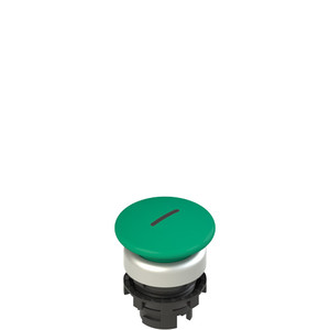 Pizzato E2 1PL2F449L2 Illuminated Green Mushroom Pushbutton with Marking - Durable & Reliable for Industrial Use