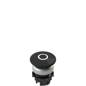 Pizzato E2 1PU2F149L1 Spring-Return Black Mushroom Pushbutton with Marking for Industrial Applications