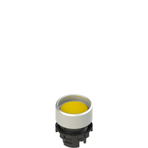 Pizzato E2 1PU2P5290 Spring-Return Yellow Booted Pushbutton for Industrial Applications