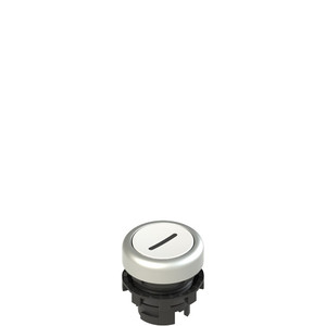 Pizzato E2 1PU2R229L2 Spring-Return White Flush Pushbutton with Marking for Control Panels