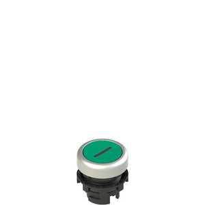 Pizzato E2 1PU2R429L2 Spring-Return Green Flush Pushbutton with Marking - Durable and Reliable for Industrial Control Systems