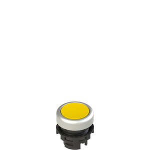 Pizzato E2 1PU2R5290 Spring-Return Yellow Flush Pushbutton for Industrial Control Panels