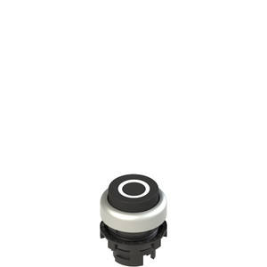 Pizzato E2 1PU2S129L1 Spring-Return Black Projecting Pushbutton with Marking for Industrial Applications