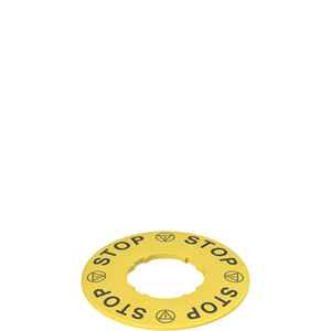 Pizzato VE TF32A5109 Safety Label with Shaped Hole, 60mm Yellow Disc - 'STOP' Message