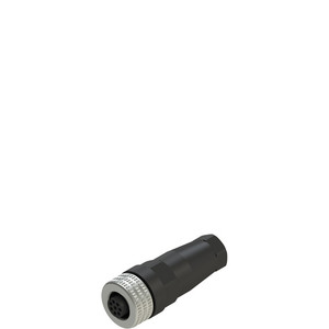 Pizzato VF CBMP4DM04 M12 Straight Female Connector, 4 Poles, Field Wireable for 4-6.5mm Multipolar Cables