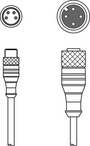 Leuze K-DS M12A-M8A-4P-0,3m-PVC Interconnection cable Leuze K-DS M12A-M8A-4P-0,3m-PVC Interconnection cable
