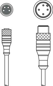Leuze K-DS M8A-M12A-4P-0,3m-PVC Interconnection cable Leuze K-DS M8A-M12A-4P-0,3m-PVC Interconnection cable