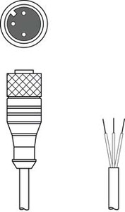 KD U-M12-3A-V1-100-DP Connection cable