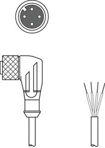 Leuze KD U-M12-4W-V1-020 Connection cable Leuze KD U-M12-4W-V1-020 Connection cable