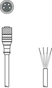 Leuze KD U-M8-4A-V1-050 Connection cable Leuze KD U-M8-4A-V1-050 Connection cable