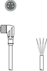 Leuze KD U-M8-4W-V1-050 Connection cable Leuze KD U-M8-4W-V1-050 Connection cable