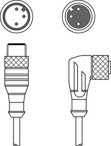 Leuze KDS U-M12-3W-M12-3A-P1-050 Interconnection cable Leuze KDS U-M12-3W-M12-3A-P1-050 Interconnection cable