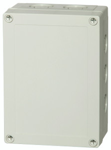 Fibox UL PCM 150/150 G UL PC Enclosure with  K/O (metric) - Gray Cover