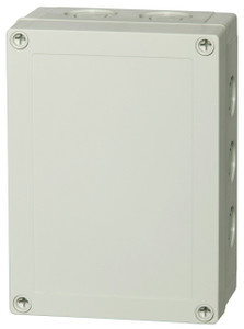Fibox UL PCM 150/60 G UL PC Enclosure with  K/O (metric) - Gray Cover