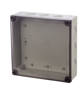 Fibox UL PCM 175/175 XT UL PC Enclosure with  K/O (metric) - Transparent Cover