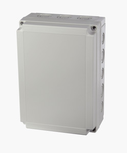 Fibox UL PCM 200/63 G UL PC Enclosure with  K/O (metric) - Gray Cover