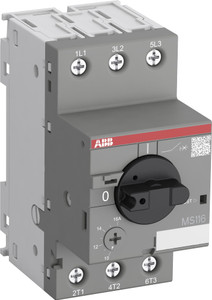 ABB MS116-12 Manual Motor Protector, 8.0-12A Range, 3-Phase, 25 kA Breaking Capacity at 400 VAC, UL/CSA/CE Approved ABB MS116-12 Manual Motor Protector, 8.0-12A Range, 3-Phase, 25 kA Breaking Capacity at 400 VAC, UL/CSA/CE Approved