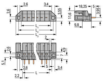 WAGO 232-133/031-000 THT female header; 0.6 x 1.0 mm solder pin