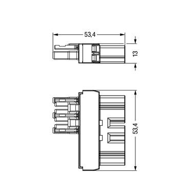 WAGO 280-902 2-conductor through terminal block; 2.5 mm²; center marking;  for DIN-rail 35 x 15 and 35 x 7.5; CAGE CLAMP; 2,50 mm²; orange