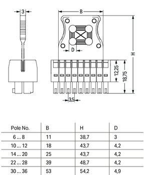 WAGO 713-1108/037-047/033-000 1-conductor female plug; 100