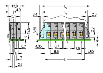 WAGO 741-602 PCB terminal block; push-button; 2.5 mm²; Pin spacing